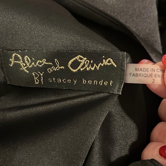 Alice + Olivia “Chantal” plunging flare gown dress 2 - Picture 4 of 5